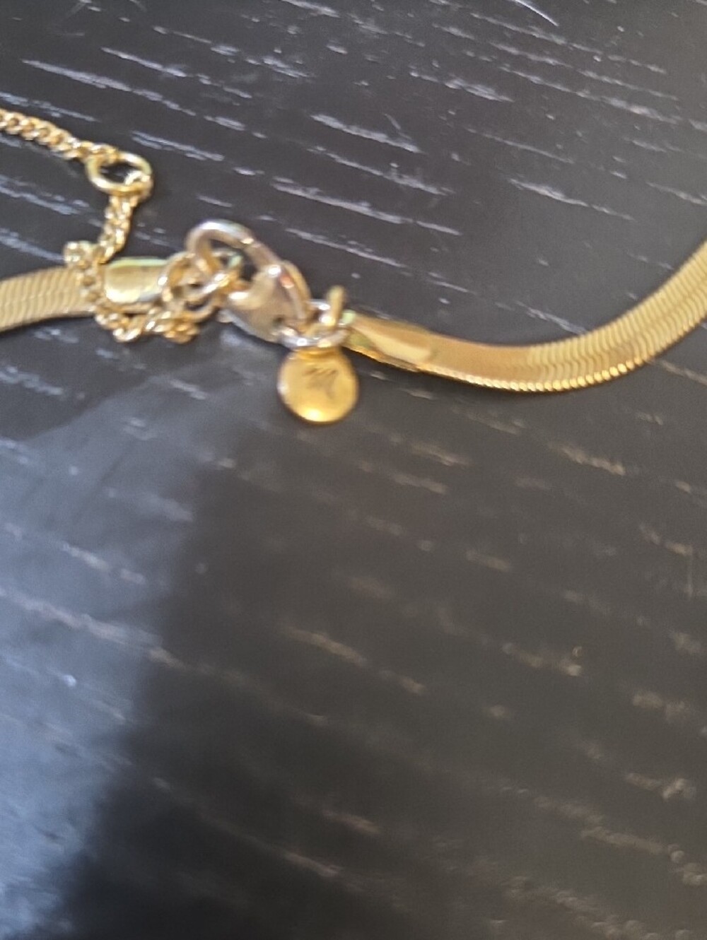 Madewell Gold Herringbone Flat Snake Chain Necklace - Picture 3 of 5